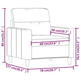 vidaXL Armchair 60 cm Fabric Light Gray