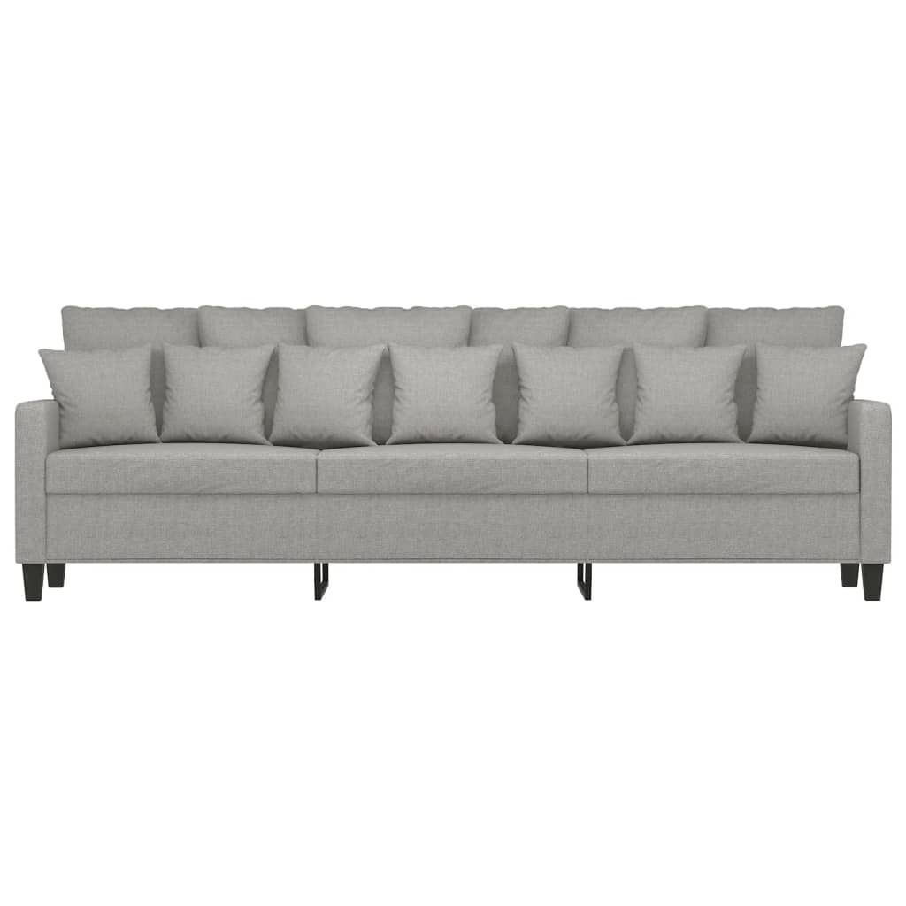 vidaXL Driezitsbank 210 cm stof lichtgrijs