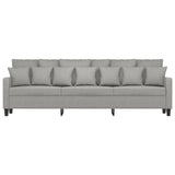 vidaXL Driezitsbank 210 cm stof lichtgrijs