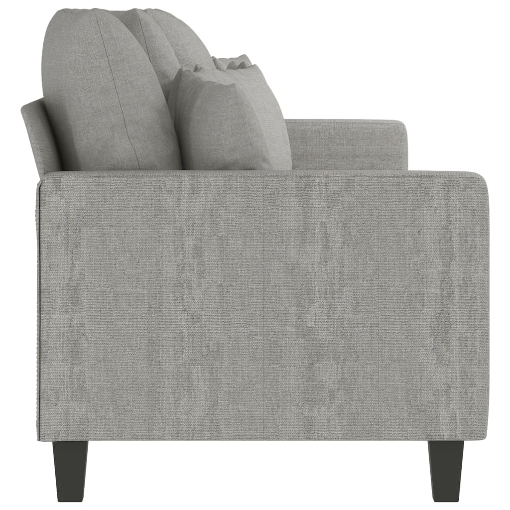 vidaXL Driezitsbank 210 cm stof lichtgrijs