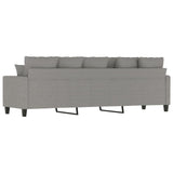 vidaXL Driezitsbank 210 cm stof lichtgrijs
