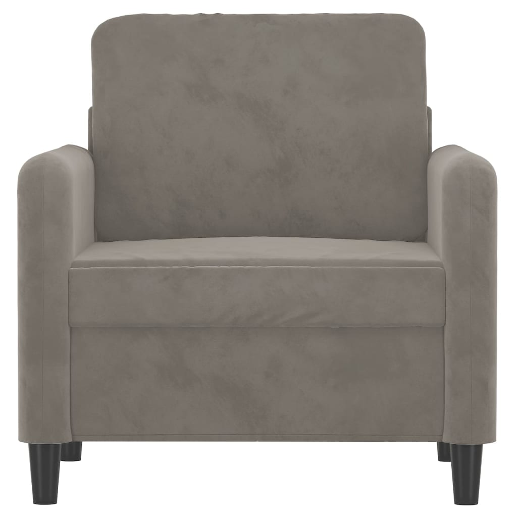 vidaXL Fauteuil 60 cm fluweel lichtgrijs