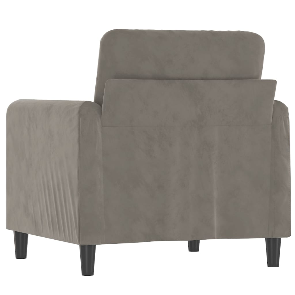 vidaXL Fauteuil 60 cm fluweel lichtgrijs