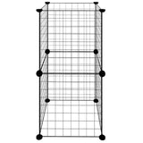 vidaXL Huisdierenkooi met 8 panelen 35x35 cm staal zwart
