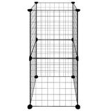 vidaXL Huisdierenkooi met 8 panelen 35x35 cm staal zwart