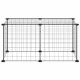 vidaXL Huisdierenkooi met 8 panelen 35x35 cm staal zwart