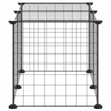 vidaXL Huisdierenkooi met 8 panelen 35x35 cm staal zwart