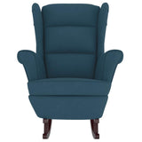 vidaXL Schommelstoel met oorleuning fluweel massief hout blauw