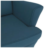 vidaXL Schommelstoel met oorleuning fluweel massief hout blauw