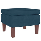 vidaXL Schommelstoel met oorleuning fluweel massief hout blauw
