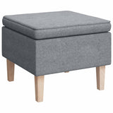 vidaXL Fauteuil met schommelpoten en voetenbank stof lichtgrijs