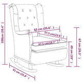 vidaXL Fauteuil met schommelpoten en voetenbank stof lichtgrijs