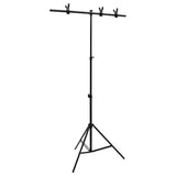 vidaXL Background Support T-shaped 91x60x(70-200) cm black