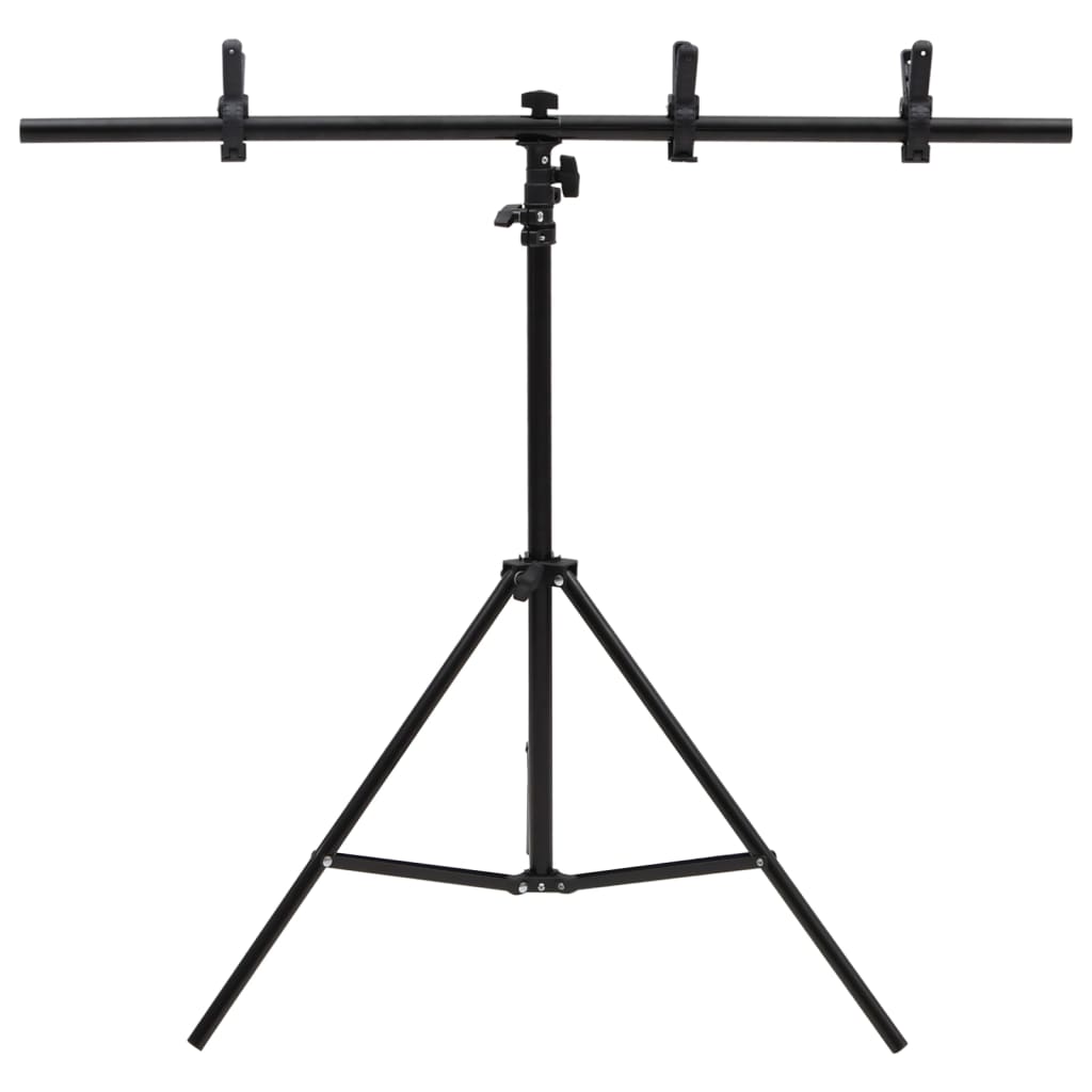 vidaXL Background Support T-shaped 91x60x(70-200) cm black