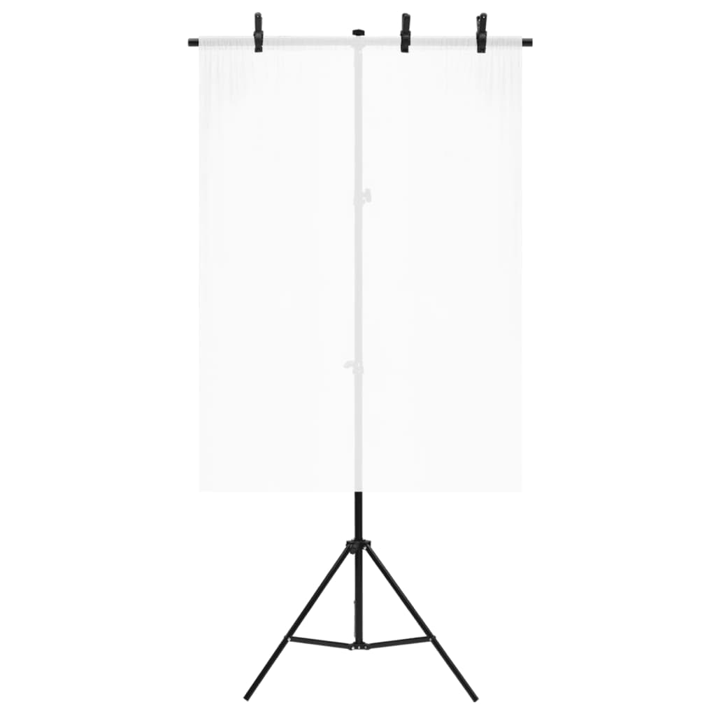 vidaXL Background Support T-shaped 91x60x(70-200) cm black