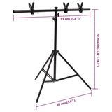 vidaXL Background Support T-shaped 91x60x(70-200) cm black