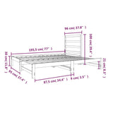 vidaXL Slaapbank uitschuifbaar massief grenenhout 2x(90x190) cm