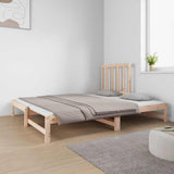 vidaXL Slaapbank uitschuifbaar massief grenenhout 2x(90x190) cm