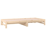vidaXL Slaapbank uitschuifbaar massief grenenhout 2x(90x190) cm