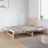 vidaXL Slaapbank uitschuifbaar massief grenenhout 2x(90x190) cm