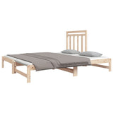 vidaXL Slaapbank uitschuifbaar massief grenenhout 2x(90x190) cm
