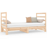 vidaXL Slaapbank uitschuifbaar massief grenenhout 2x(90x190) cm