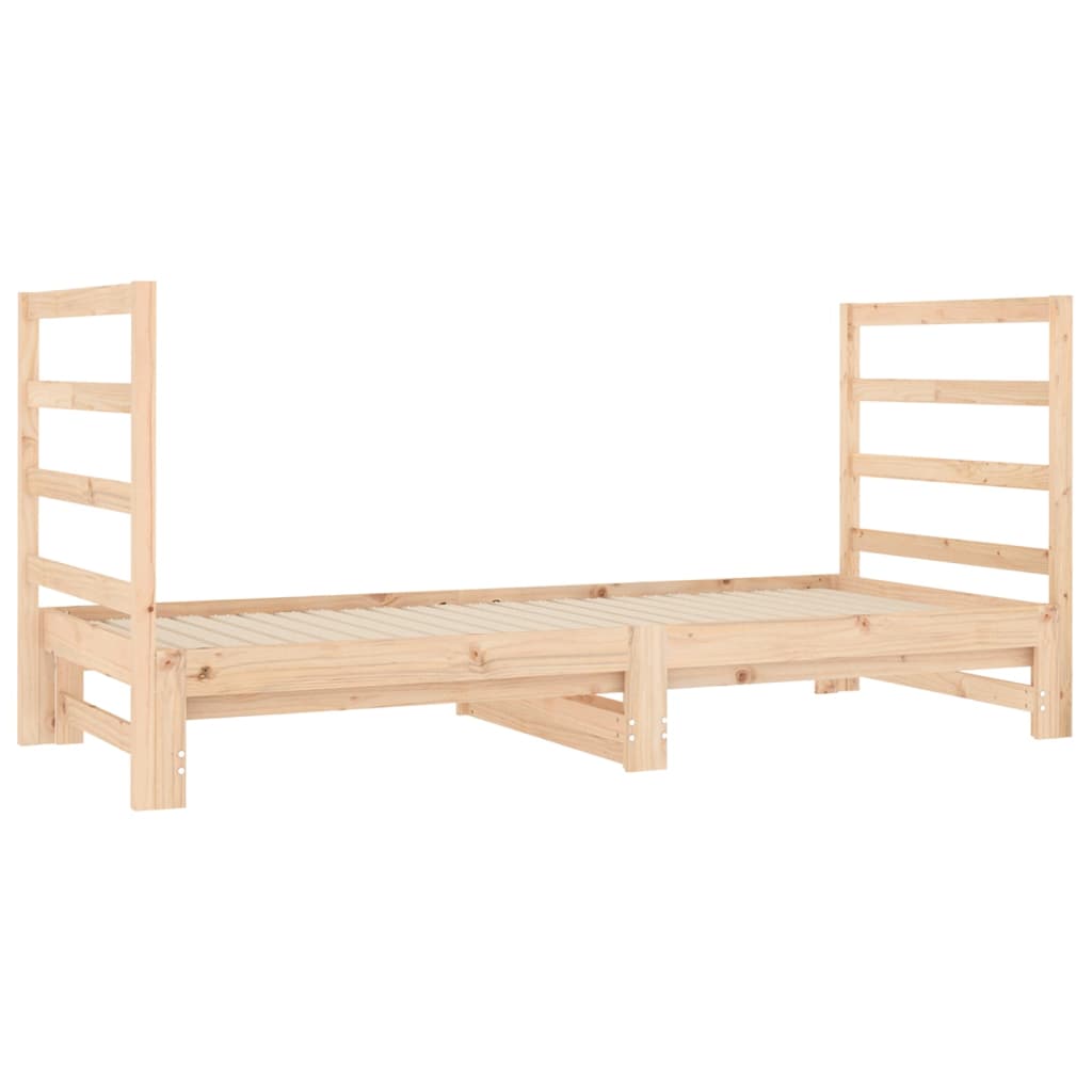 vidaXL Slaapbank uitschuifbaar massief grenenhout 2x(90x190) cm
