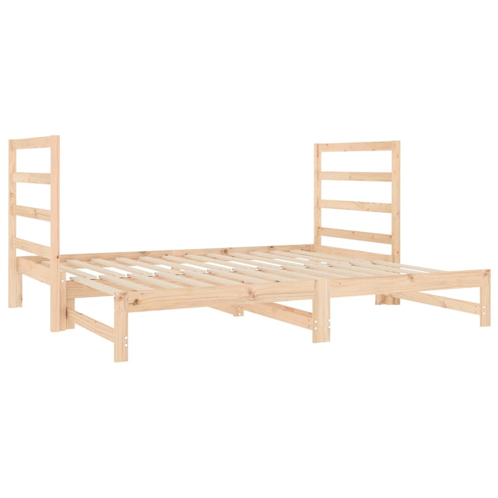 vidaXL Slaapbank uitschuifbaar massief grenenhout 2x(90x190) cm
