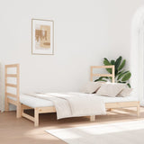 vidaXL Slaapbank uitschuifbaar massief grenenhout 2x(90x190) cm