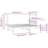 vidaXL Slaapbank uitschuifbaar massief grenenhout 2x(90x190) cm
