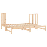 vidaXL Slaapbank uitschuifbaar massief grenenhout 2x(90x190) cm