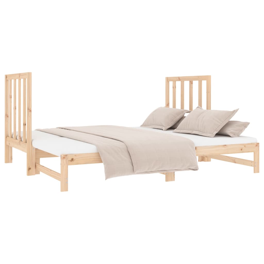 vidaXL Slaapbank uitschuifbaar massief grenenhout 2x(90x190) cm
