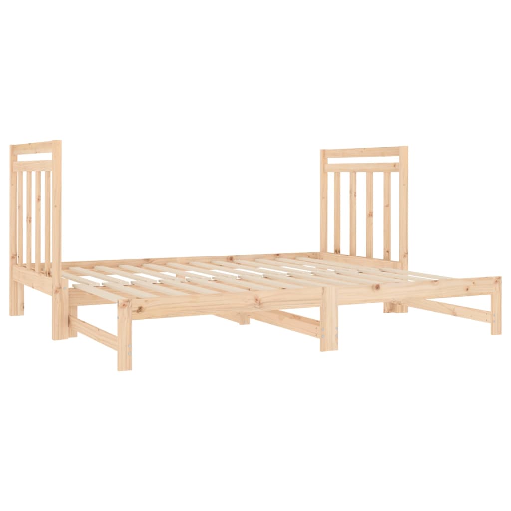 vidaXL Slaapbank uitschuifbaar massief grenenhout 2x(90x190) cm