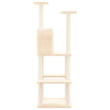 vidaXL Cat Tree with Sisal Scratching Posts 144.5 cm Cream