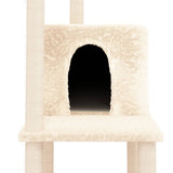 vidaXL Cat Tree with Sisal Scratching Posts 144.5 cm Cream