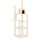 vidaXL Cat Tree with Sisal Scratching Posts 153 cm Cream