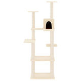 vidaXL Cat Tree with Sisal Scratching Posts 153 cm Cream
