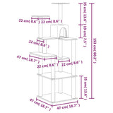 vidaXL Cat Tree with Sisal Scratching Posts 153 cm Cream