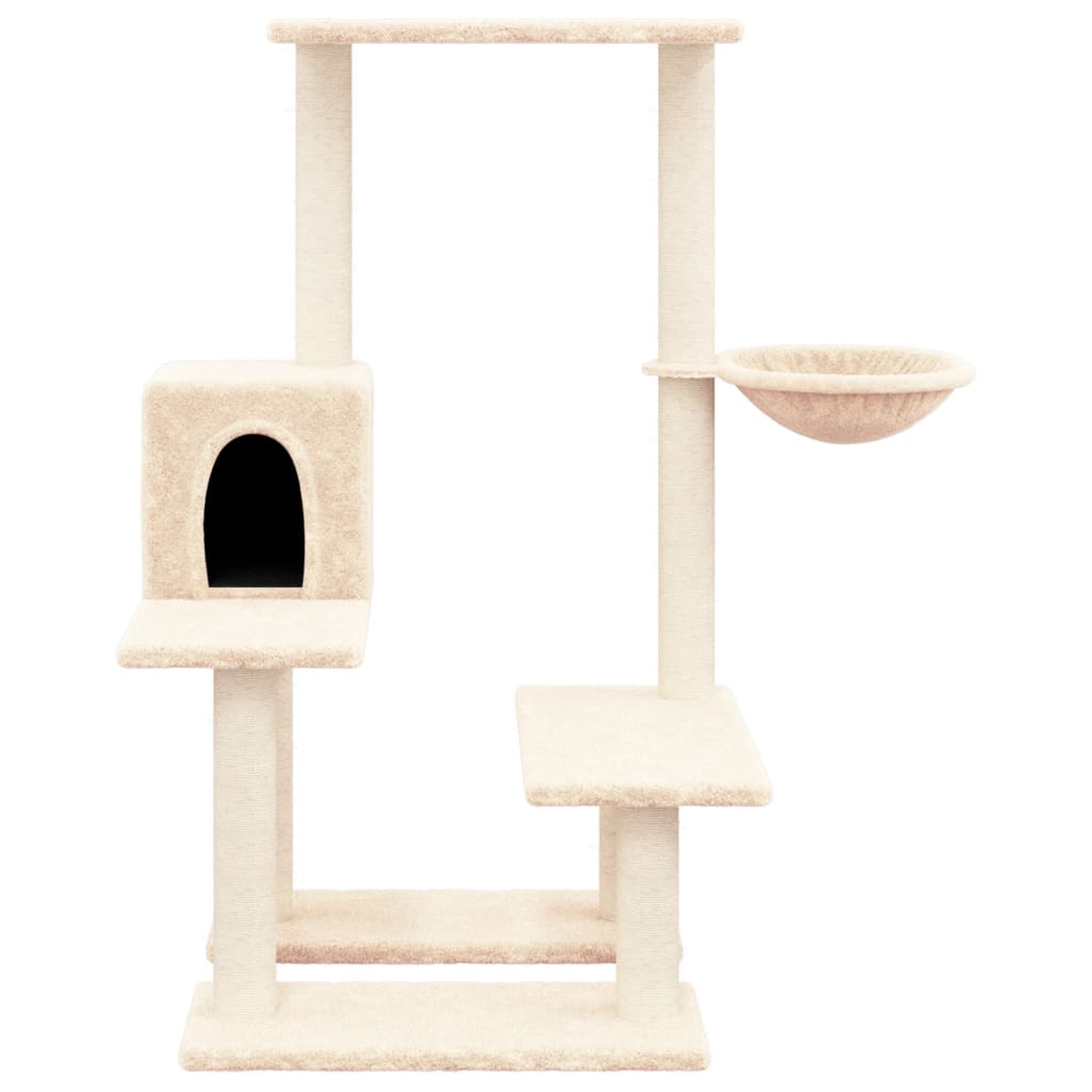 vidaXL Cat Tree with Sisal Scratching Posts 94.5 cm Cream