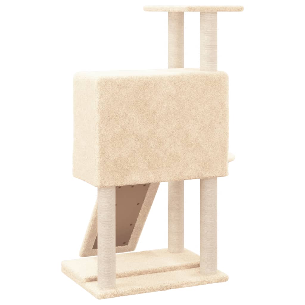vidaXL Cat Tree with Sisal Scratching Posts 96 cm Cream