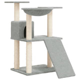 vidaXL Cat Tree with Sisal Scratching Posts 83 cm Light Grey