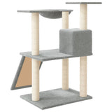 vidaXL Cat Tree with Sisal Scratching Posts 83 cm Light Grey