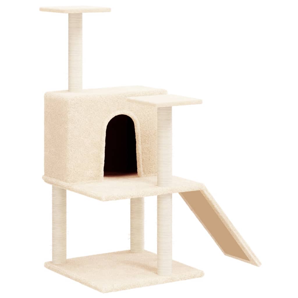 vidaXL Cat Tree with Sisal Scratching Posts 109 cm Cream