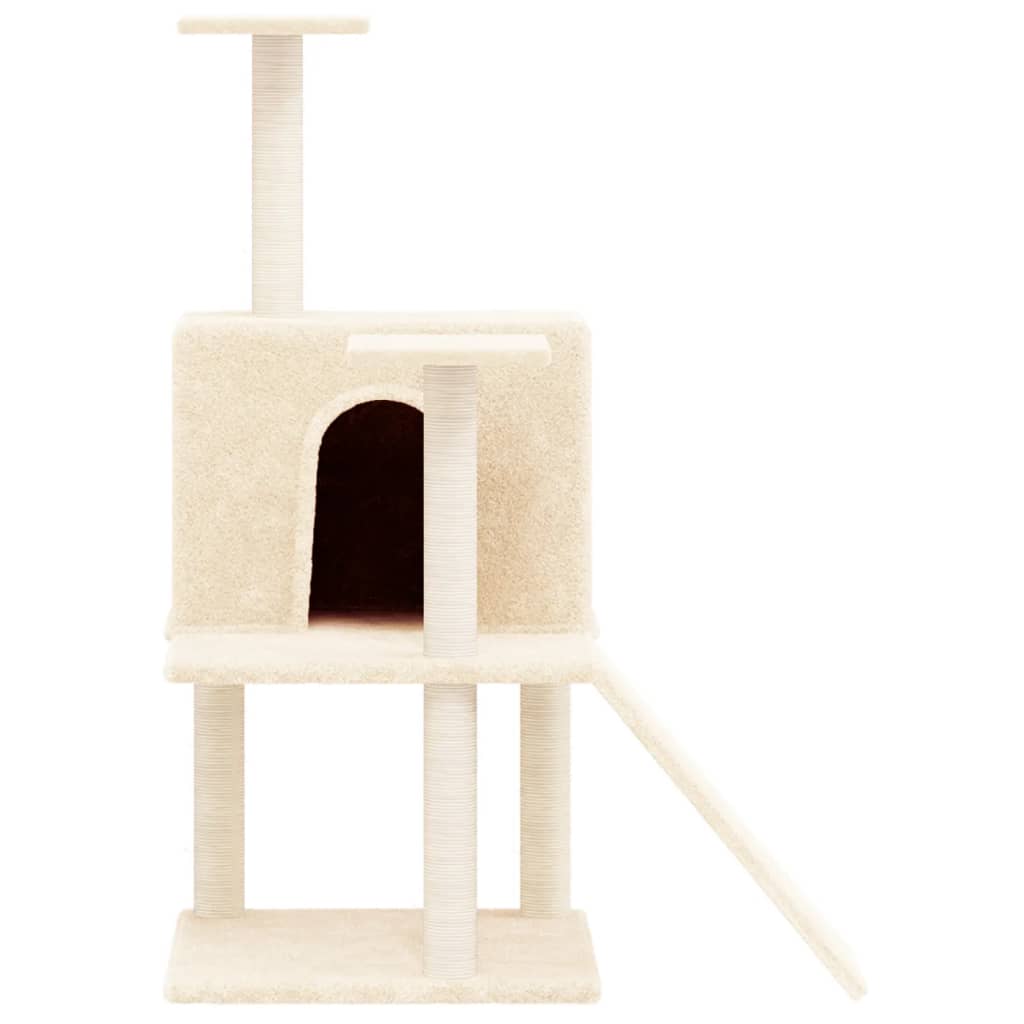 vidaXL Cat Tree with Sisal Scratching Posts 109 cm Cream