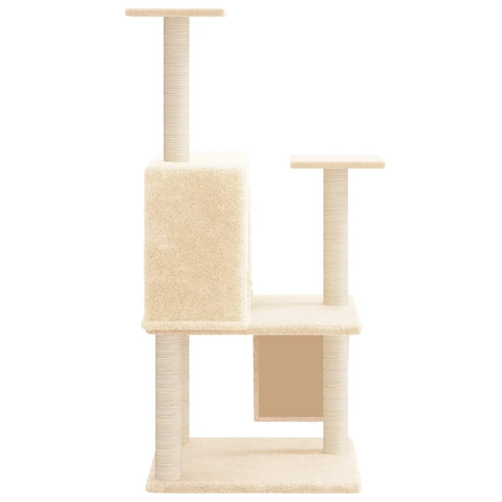 vidaXL Cat Tree with Sisal Scratching Posts 109 cm Cream