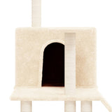 vidaXL Cat Tree with Sisal Scratching Posts 109 cm Cream