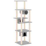 vidaXL Cat Tree with Sisal Scratching Posts 169 cm Cream