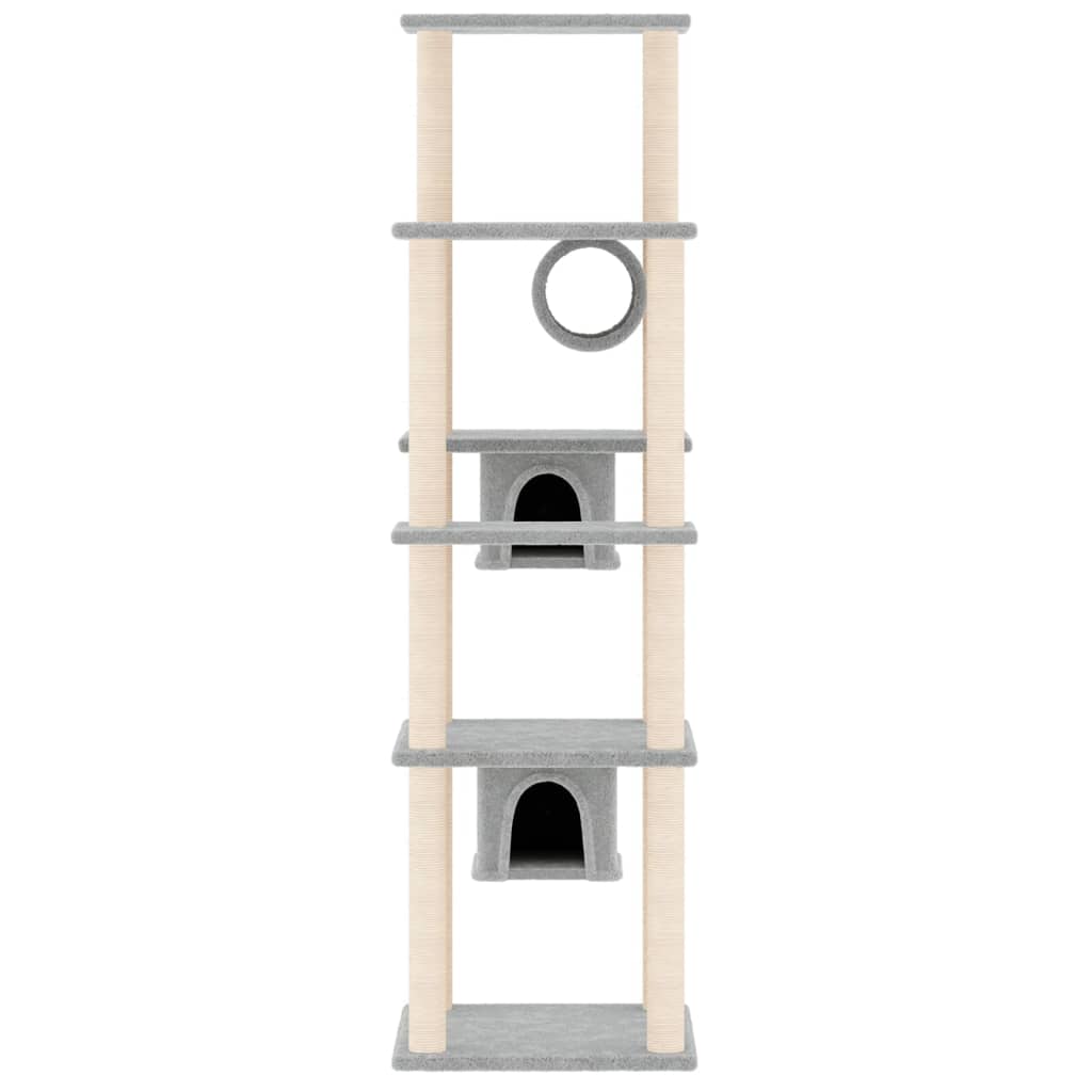 vidaXL Cat Tree with Sisal Scratching Posts 169 cm Cream