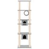 vidaXL Cat Tree with Sisal Scratching Posts 169 cm Cream