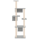 vidaXL Cat Tree with Sisal Scratching Posts 169 cm Cream